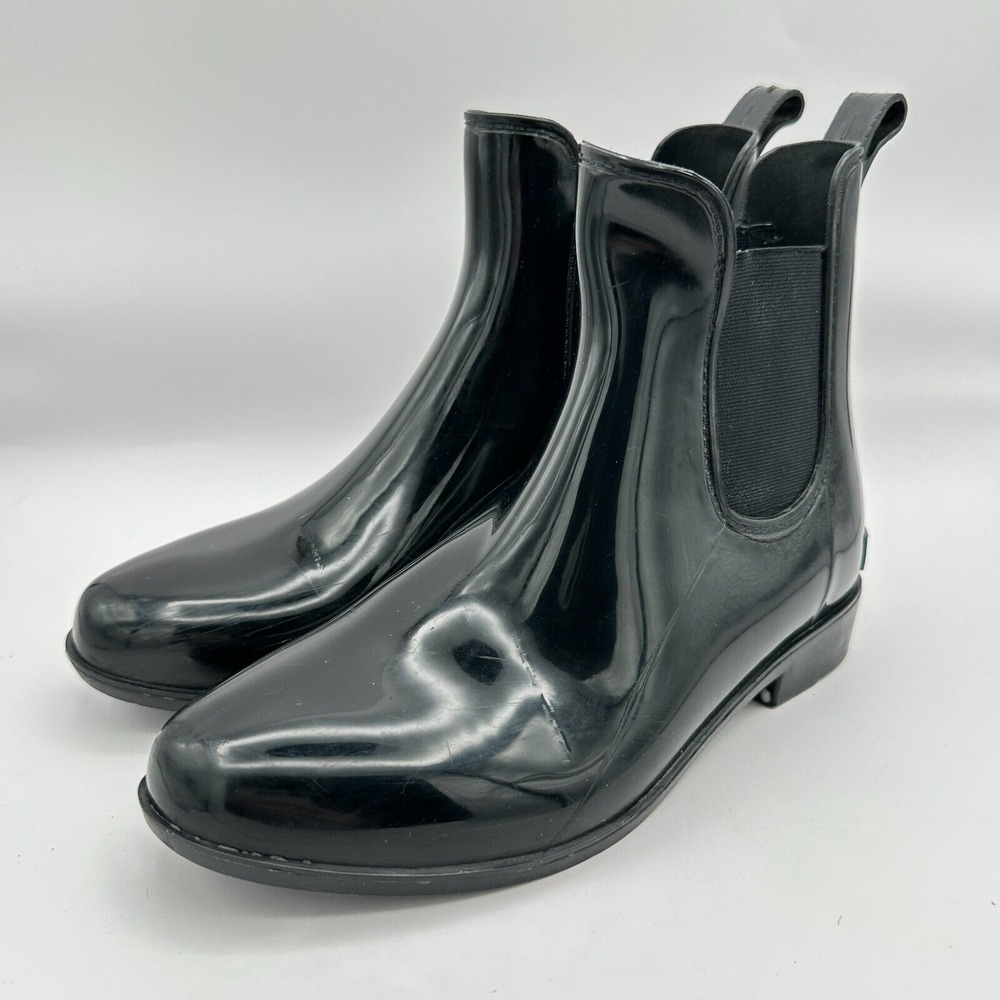 Lauren Ralph Lauren Tally Rainboots Womens Size 7 Black Rubber Ankle Outdoor